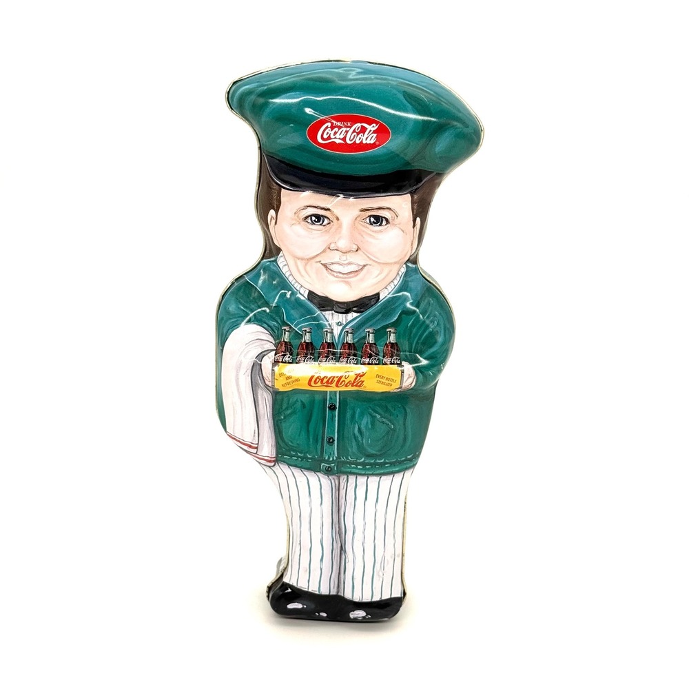 Coca-Cola Tin Delivery Man Deliveryman Bottle Carrier Figural Vintage 1999